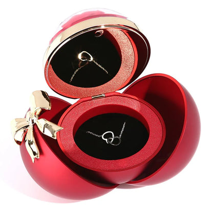 Eternal Rose Gift Box – Engraved Double Heart Necklace